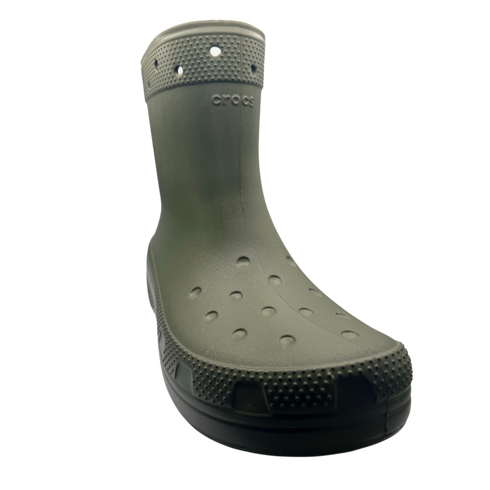 Crocs Classic Rain Boots Mens 13 Army Green Waterproof Croslite Pull On 204868